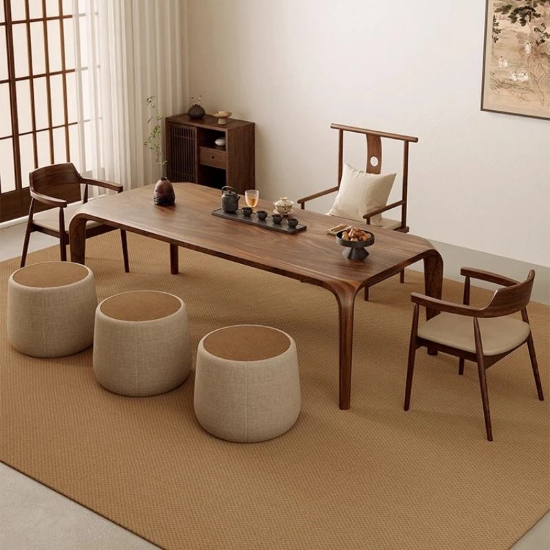 

Walnut mortise and tenon all solid wood new Chinese tea table 2025 new high-end new tea table office reception