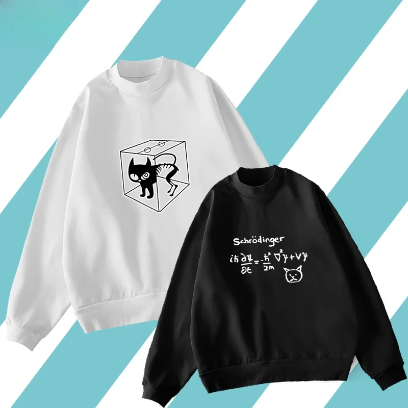 

Свитшот с принтом формулы квантовой механики Шредингера, тонкий, с круглым вырезом, длинными рукавами, без капюшона, из смеси хлопка и полиэстера