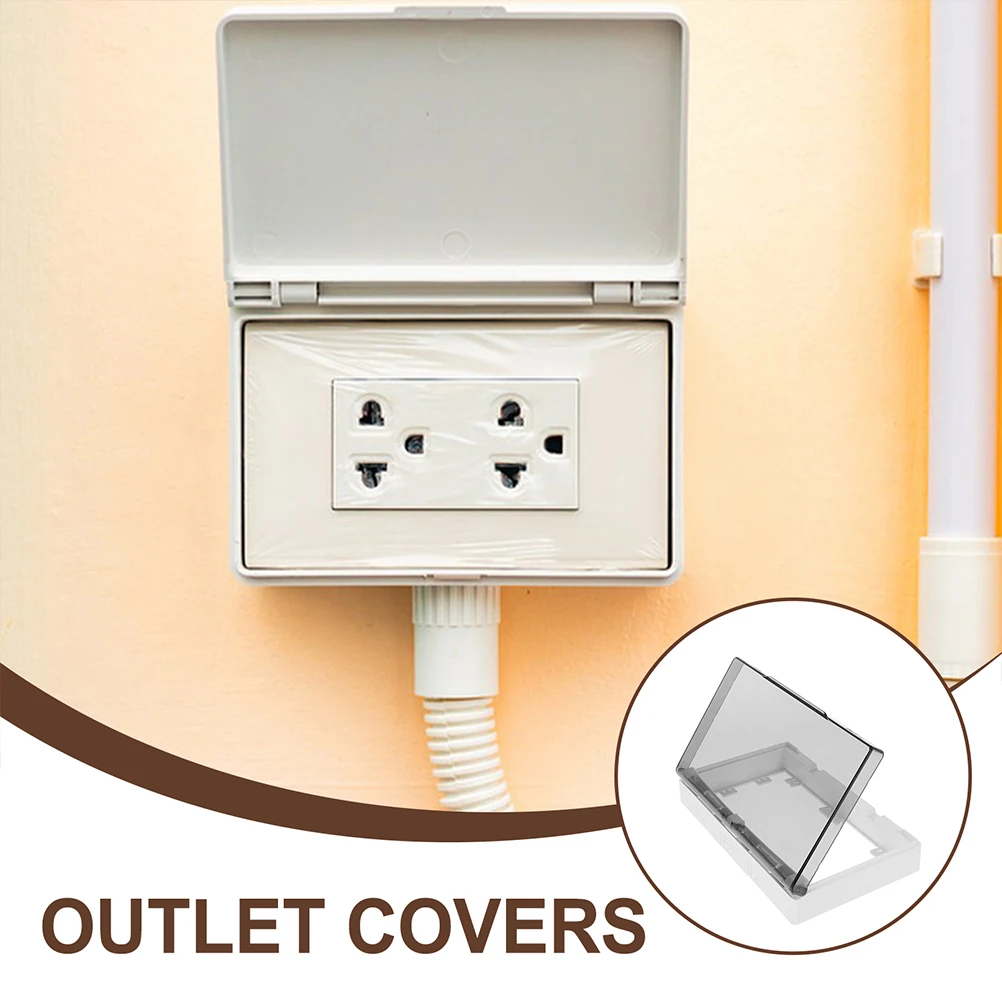 

2 Pcs Switch Waterproof Cover Exterior Outlet Case Surface Mounted Bathroom Adhesive Weatherproof Outlet Covers Electrical