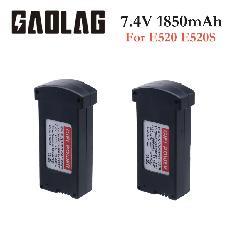 

2Pcs/sets Original 7.4V 1850MAH 25c LiPo Battery For RC E520 E520S JD-22S RC Quadcopter Drones Spare Parts 1200 mAh 7.4V Battery