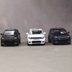다이캐스트 1/64 스케일 2019 지프의 그랜드 체로키 시뮬레이션 합금 자동차 모델 장식 클래식 컬렉션 디스플레이 장난감 선물
