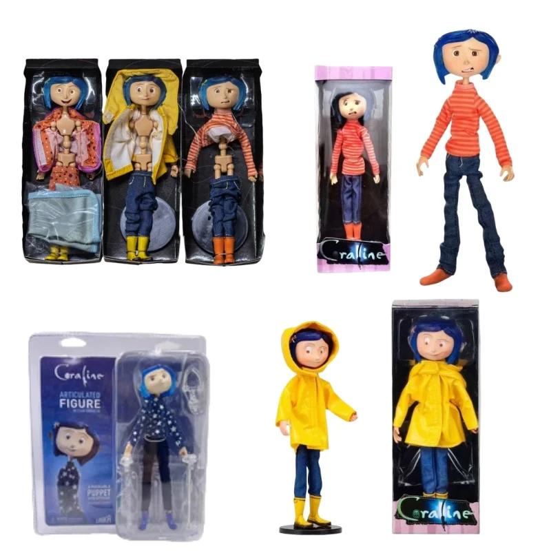 Кукла Coraline NECA Коралиновая фигурка Кукла The Secret Door Coraline y la Puerta Secreta Плащ Фигурка Игрушки Рождественский подарок