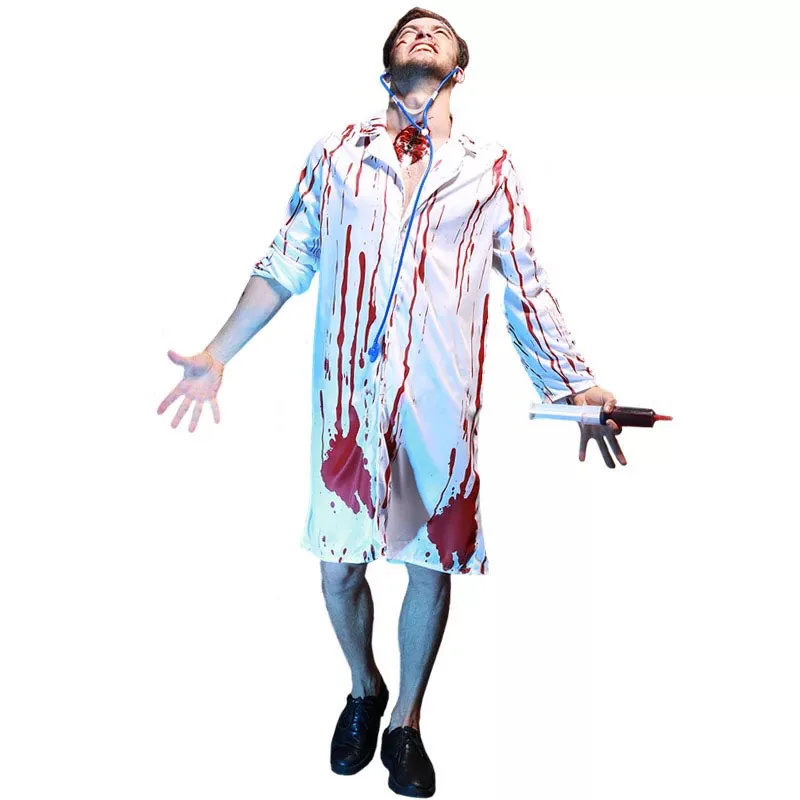 Adults Men Halloween Party Cosplay Bloody Horror Male Doctor Costume