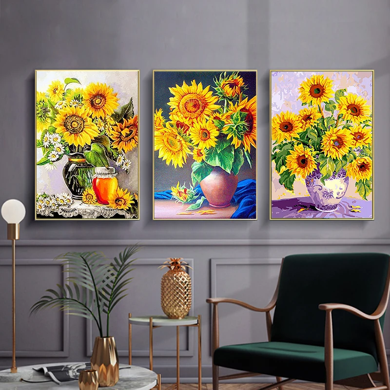 5D DIY Sunflower Collection Full Round/Square Diamond Painting Art Mosaic Picture Cross Stitch Kit Craft Home Decoration Gift