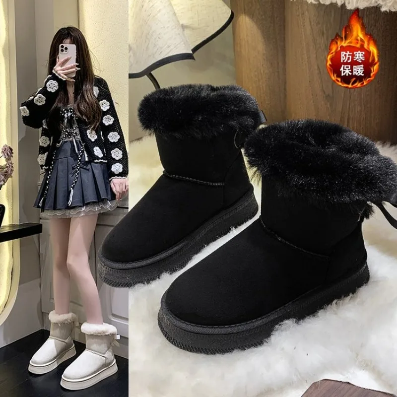 

Women's Snow Boots 2026 Winter New Fashion Plush Platform Shoes Outdoor Warm Boots Women Shoes Bota Camurca Cano Longo