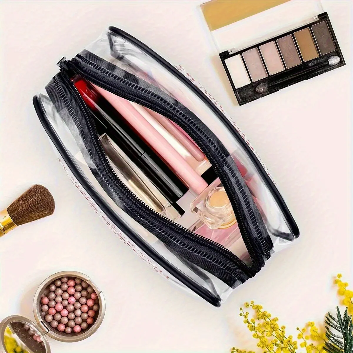 1PC Clear Makeup Bag Travel Toiletry Bag Pouch Cosmetics Cosmetic Bag Transparent TSA Wash Organizer Zipper Handbag
