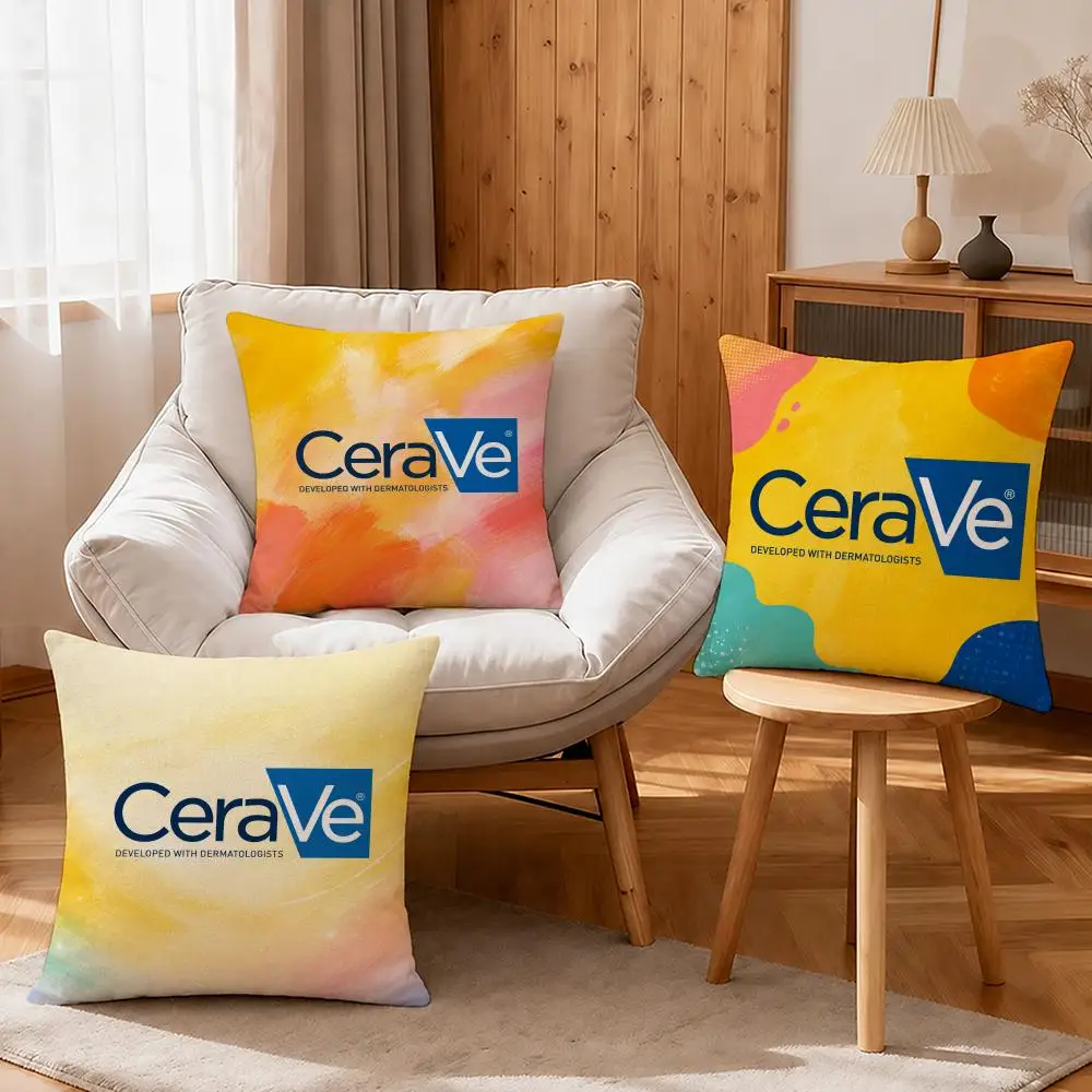Brand CeraVe Watercolor Cushion Cover Linen Anti‑mite Antibacterial Cushion Cover Invisible Zipper for Couch Living Room