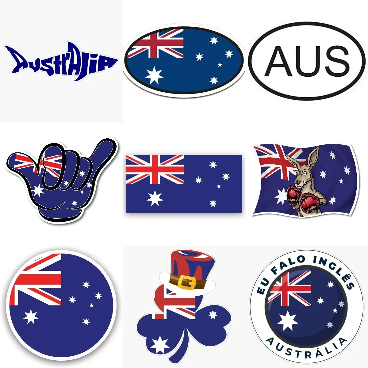 

Creative AUS Australia Flag Emblem Kangaroo PVC Sticker for Decorate Fridge Wall Car Van Motorcycle Off-road Decal Accessories