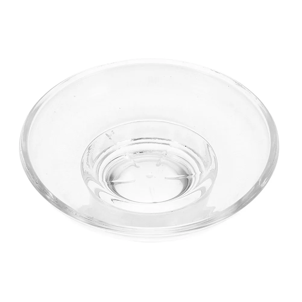 Clear Glass Soap Dish Round Bathroom Countertop Sink Shower Soap Holder Smooth Edge Nonslip Easy Clean