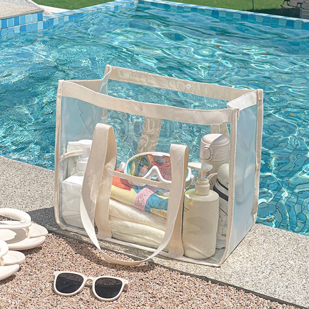 

PVC Transparent Makeup Bag Large Capacity Waterproof Swimming Storage Bag Beach Organizer Cosmetic Bag Beach Handbag Fitness