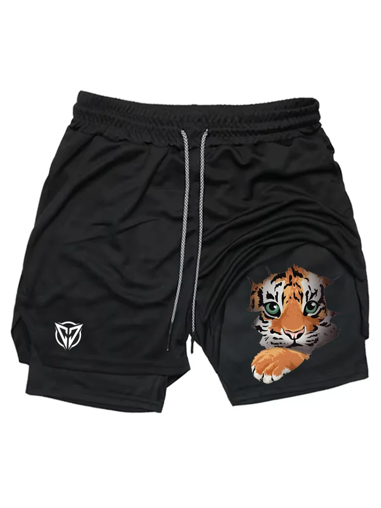 

2026 Summer Sports Shorts 2-in-1 Gym Running Shorts Slow Running Casual Sportswear Fitness Double Layer Shorts WX041
