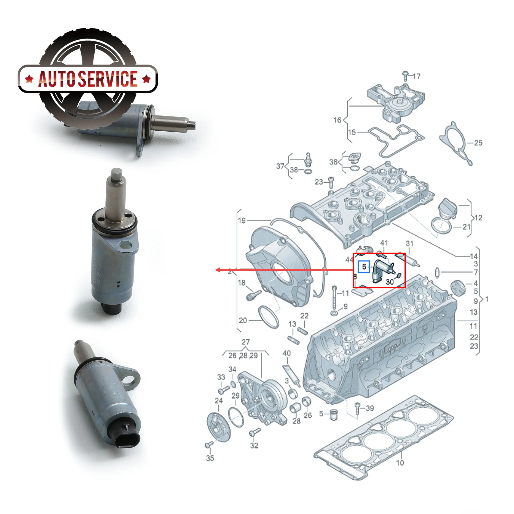 06E 103 697 H Car Camshaft Timing Adjustment Solenoid For Audi A1 A3 A4 A6 Q7 TT VW Golf Passat Touran Seat Skoda 06E103697E