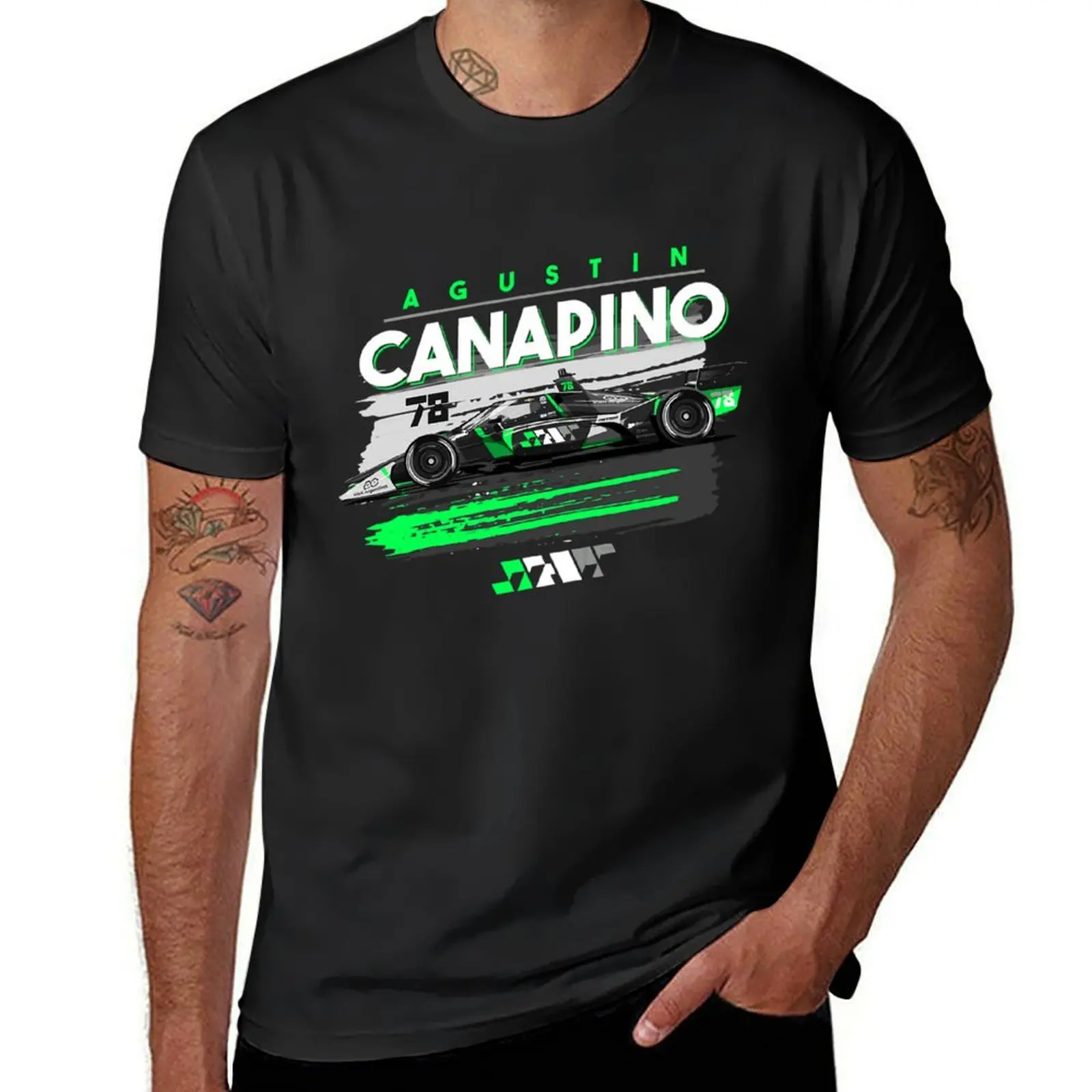 Camiseta de Agustin Canapino IndyCar para hombres, ropa de verano para fanáticos de los deportes de anime, 2023