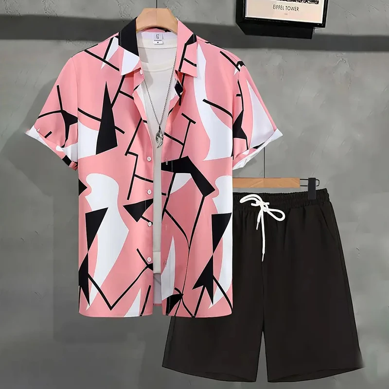 

Summer Loose tops, men's clothing, Beach Vacation Hawaiian shirts, Casual shorts, long-sleeved Urban Fashion