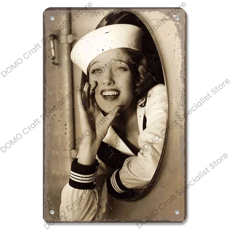 Sailor Poster Vintage Metal Plate Sailing Ship Rudder Hold Fast Retro Metal Tin Signs Sailing Club Living Room Home Wall Decor
