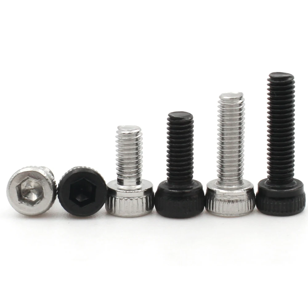 DIN912 Hex Socket Cap Head Screws A2-70 304 Stainless Steel & 12.9 Grade Black Steel M1.6-M8 Hardware Fastener Bolts 5-50Pcs