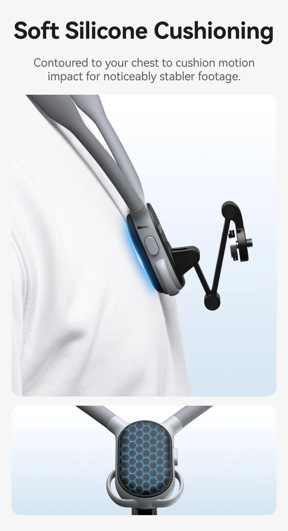 TELESIN Gimbal-Kamera-Nackenhalterung für DJI Osmo Pocket 3/4/4 Pro Luna Pro/Ultra, freihändiger POV-Brustgurt-Halter mit 1/4-Zoll-Schraube – Detail 9