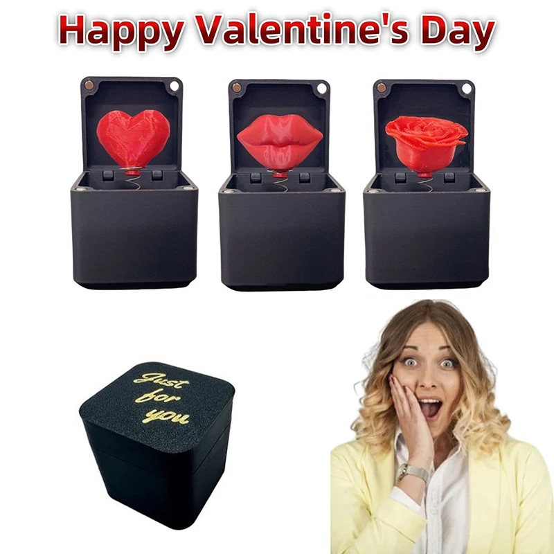 Roses And Heart In In The Box Funny Prank Party Toys Craft Surprise Gift Box Home Desk Decoration Birthday Valentine's Day Gift