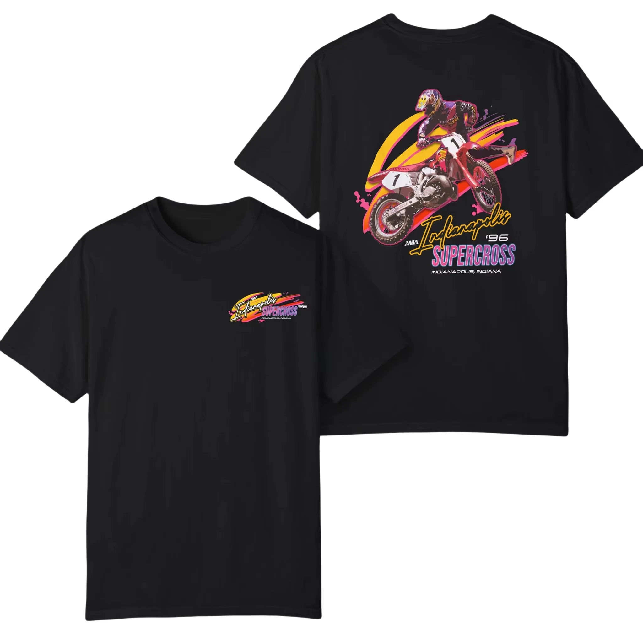 

2025 Summer Indianapolis T-Shirt Men's Women's Cotton T-Shirt Dirty Bike Racing Short Sleeve Summer Top Men's T-Shirt Streetwear