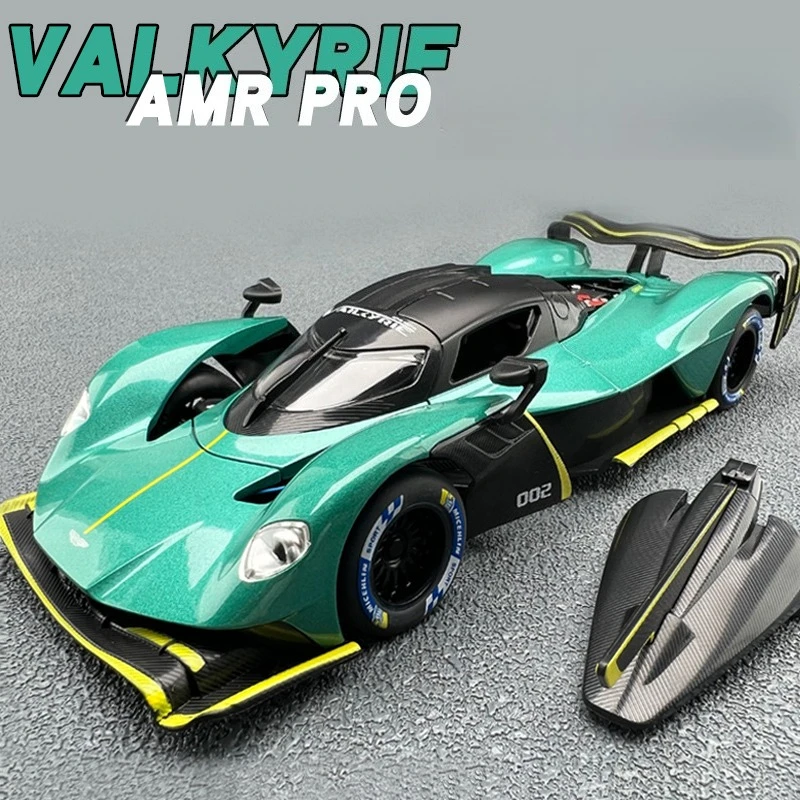 

1:24 Aston Martin Valkyrie AMR, спортивный автомобиль, имитация литья под давлением, модель автомобиля из металлического сплава, звуковой свет, коллекция, детская игрушка в подарок