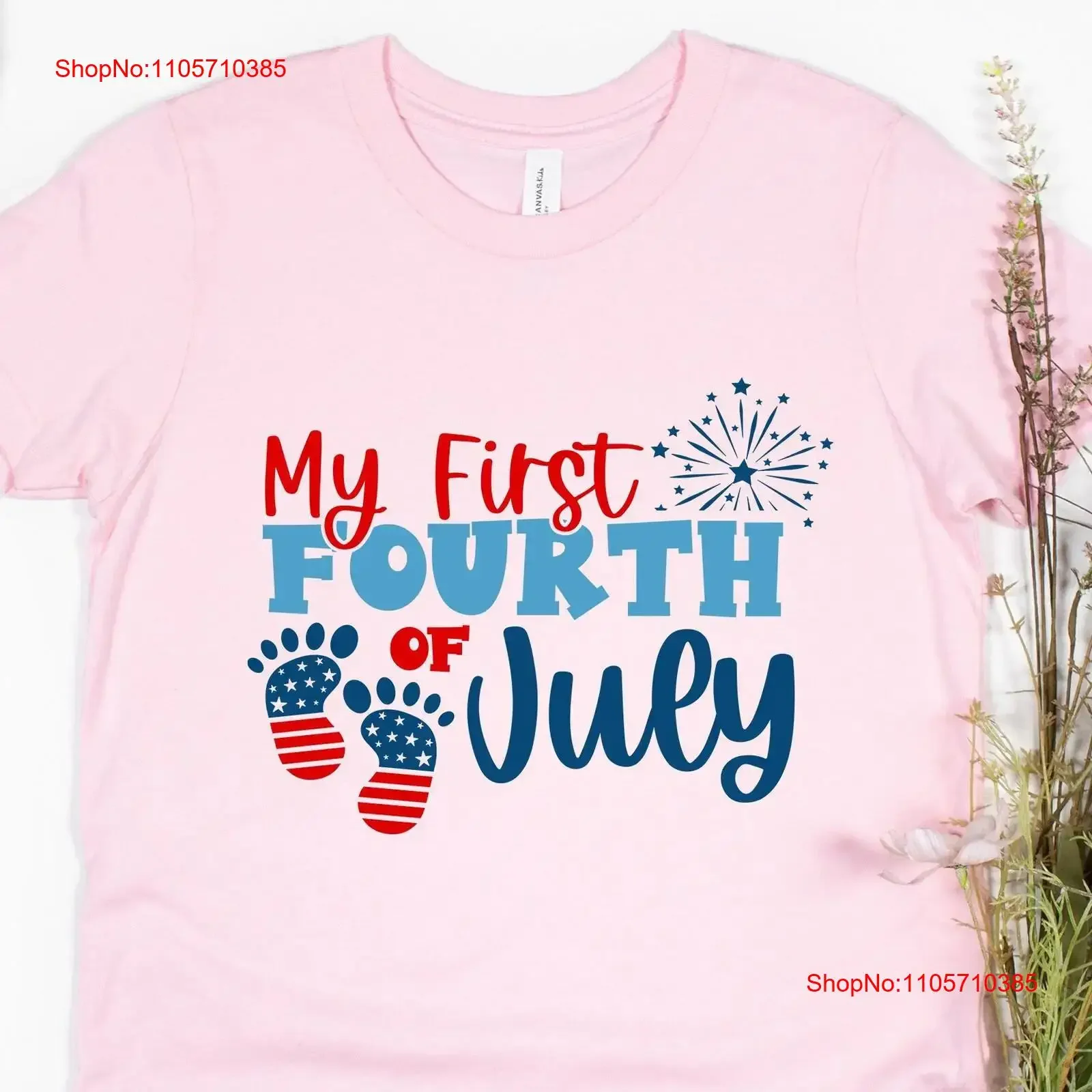 My first 4th of July T Shirt Kids 1st Bay Onesie Independence Day Patriotic vintage Washed Comfortable fashion designer clothes