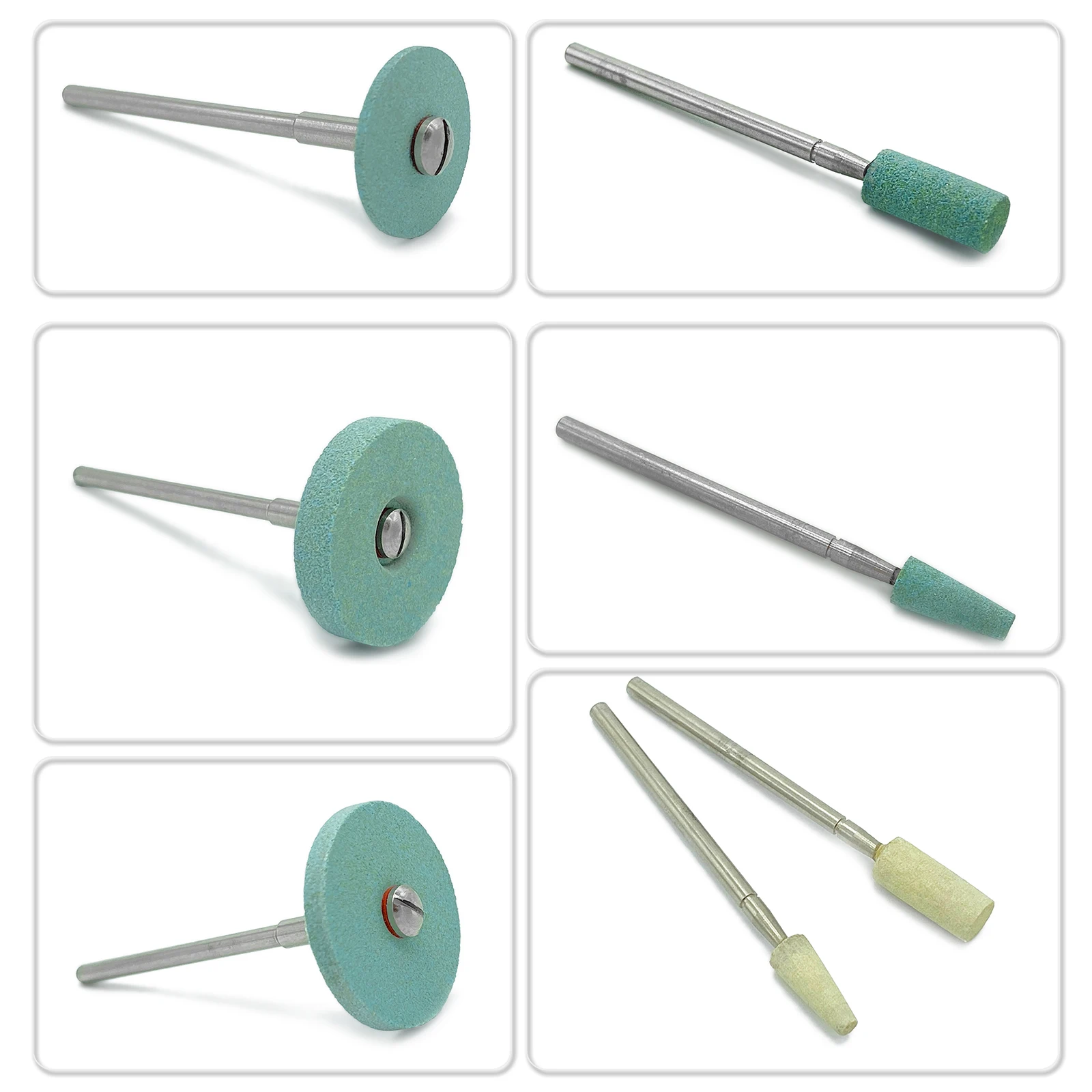 WellCK 5pcs Dental Polisher Ceramic Diamond Grinding Head Stone Zirconia Ceramics Emax Crowns Grinder Quick Polishing Burs