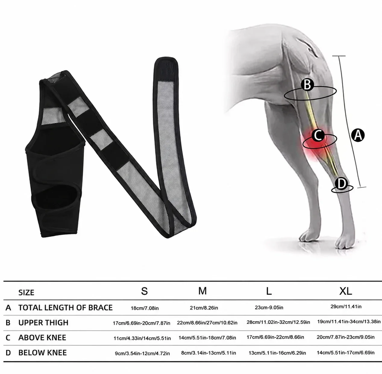 Pet Dog Knee Brace for Joint Pain Muscle Sore Leg Brace Rear Leg Bracer Support for Elderly Disabled Injured Dogs Knee Brace