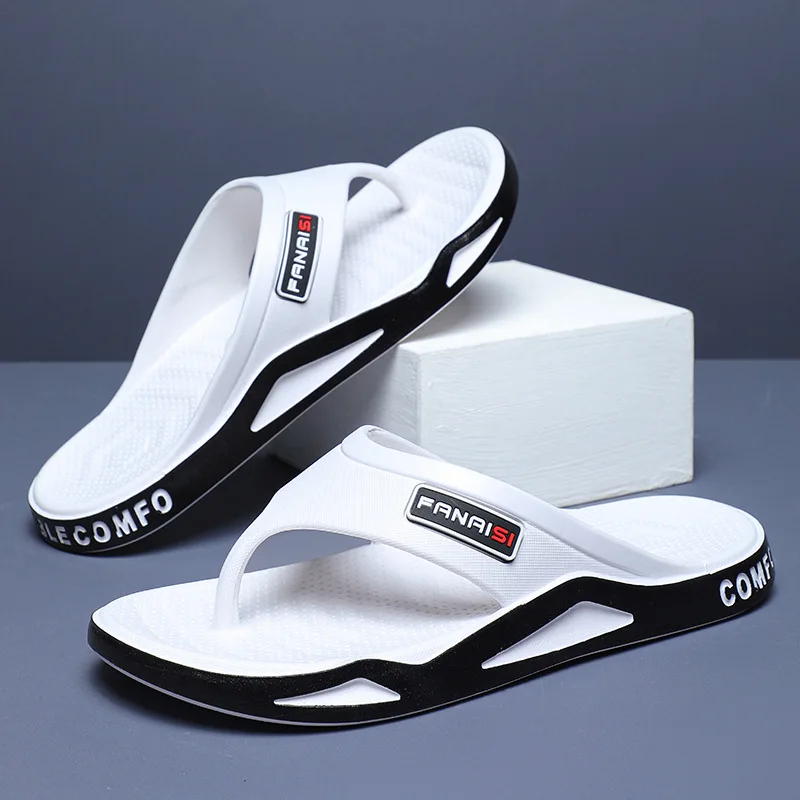 

Мужские летние повседневные нескользящие мягкие сандалии большого размера для улицы и дома, удобные тапочки-стринги из ПВХ