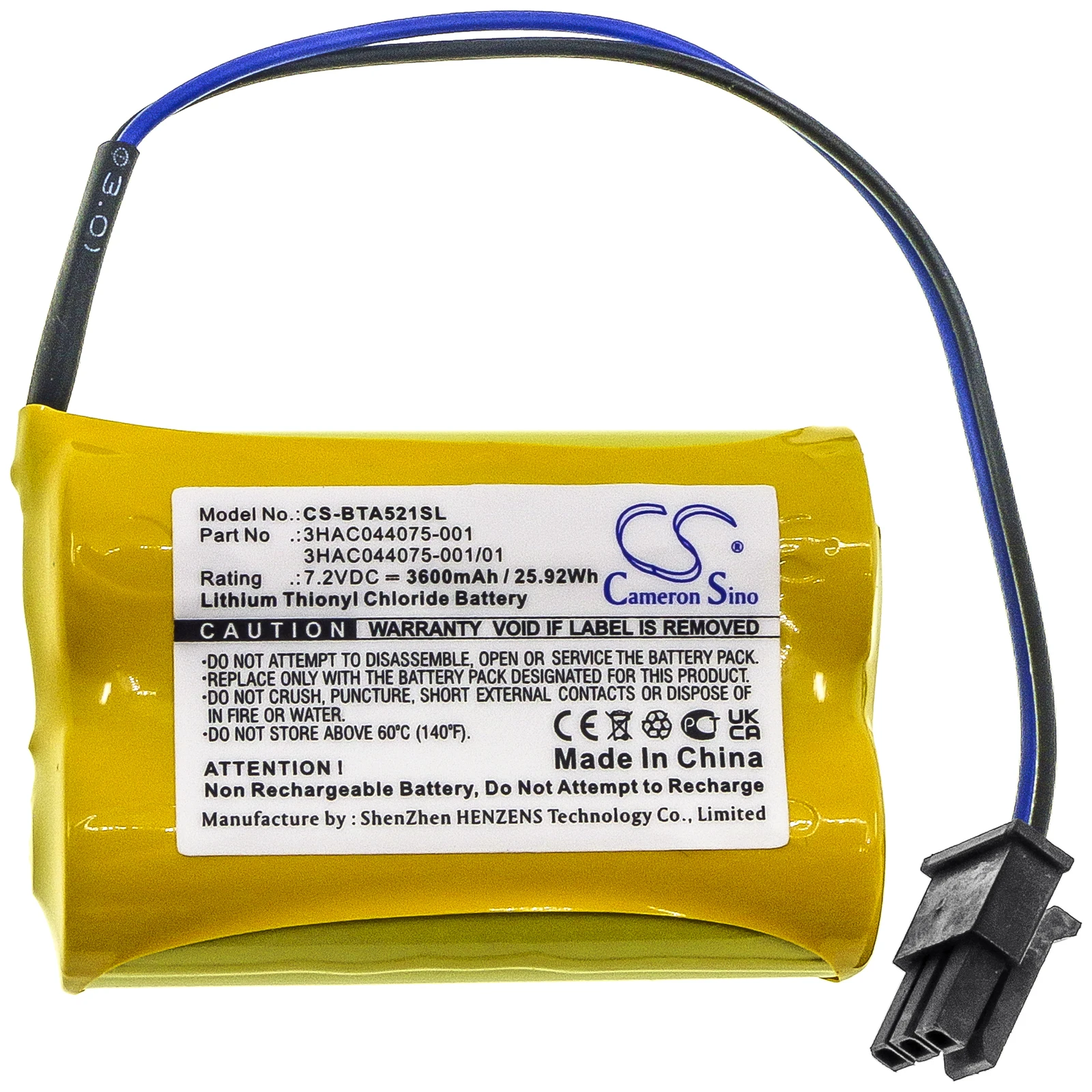 Cameron Sino 3600mAh Battery For ABB 3HAC044075-001/01 TA521  SB808F  4944 026-4  3HAB2038-1  3HAB 9999-1  3HAC16831-1 IRB 140