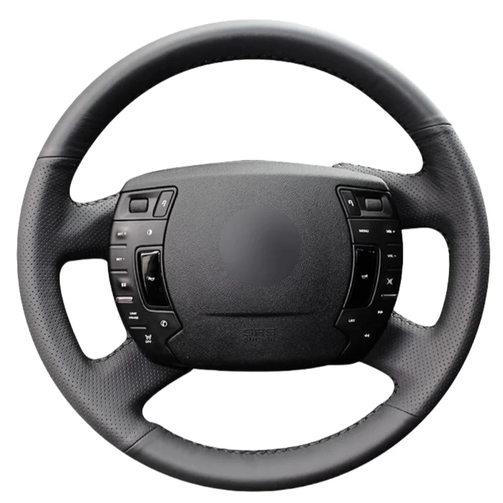

Black Car Steering Wheel Cover DIY Microfiber Leather Breathable Hand Sewn For Citroen C5 2008-2017 Automotor Accessories