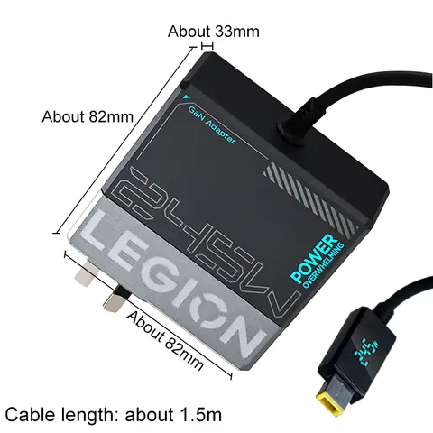 Lenovo Ultra-Fast Charger Portable Laptop Charger Lenovo Legion 245W Gallium Nitride Power Adapter Universal Computer Charger Type-C C to C Cable Suitable for Legion Phones Tablets Laptops Portable Laptop Adapter