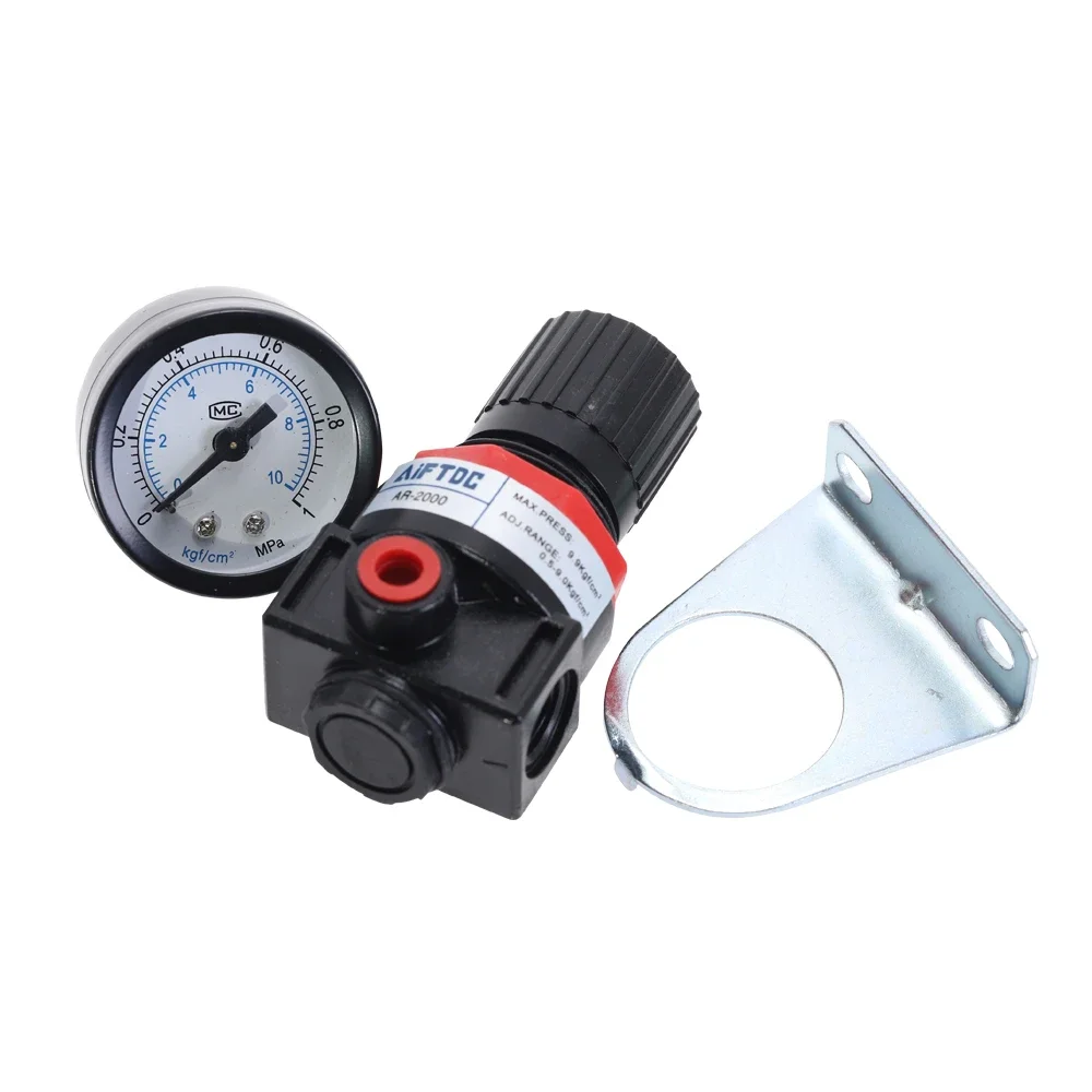 AR2000 1/4" Thread BSP Pneumatic Air Compressor Pressure Regulator Reduction Valve 4MM 6MM 8MM 10MM 12MM Connector Fittings