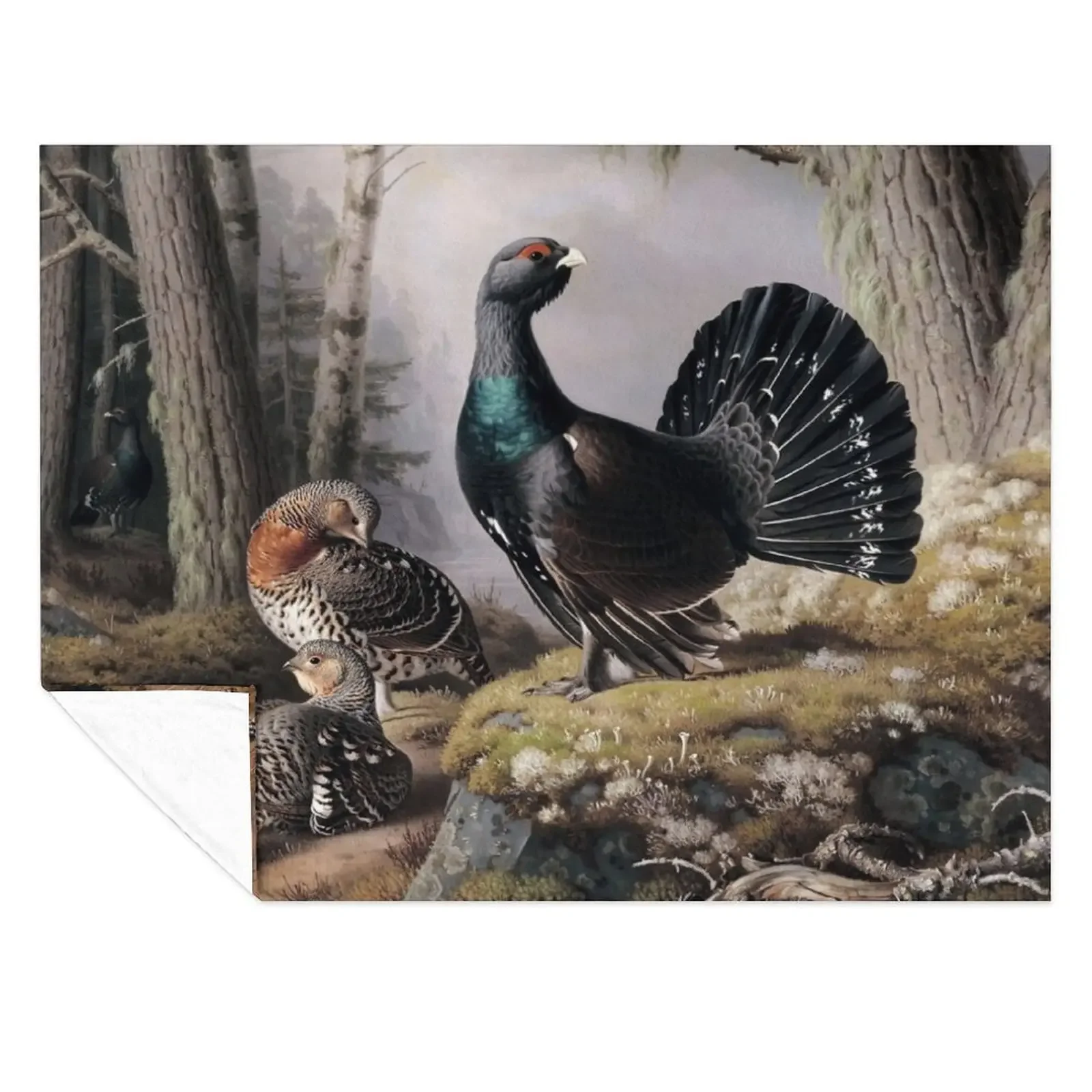 

Capercaillie courting by Ferdinand von Wright Throw Blanket Camping Sofa Quilt Decorative Throw Sleeping Bag Blankets