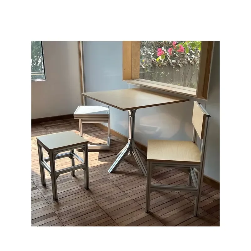 Bauhaus Modern Simplicity Small Apartment Coffee Table Aluminum Square Home Furniture for Bedroom Balcony Leisure Bar Use