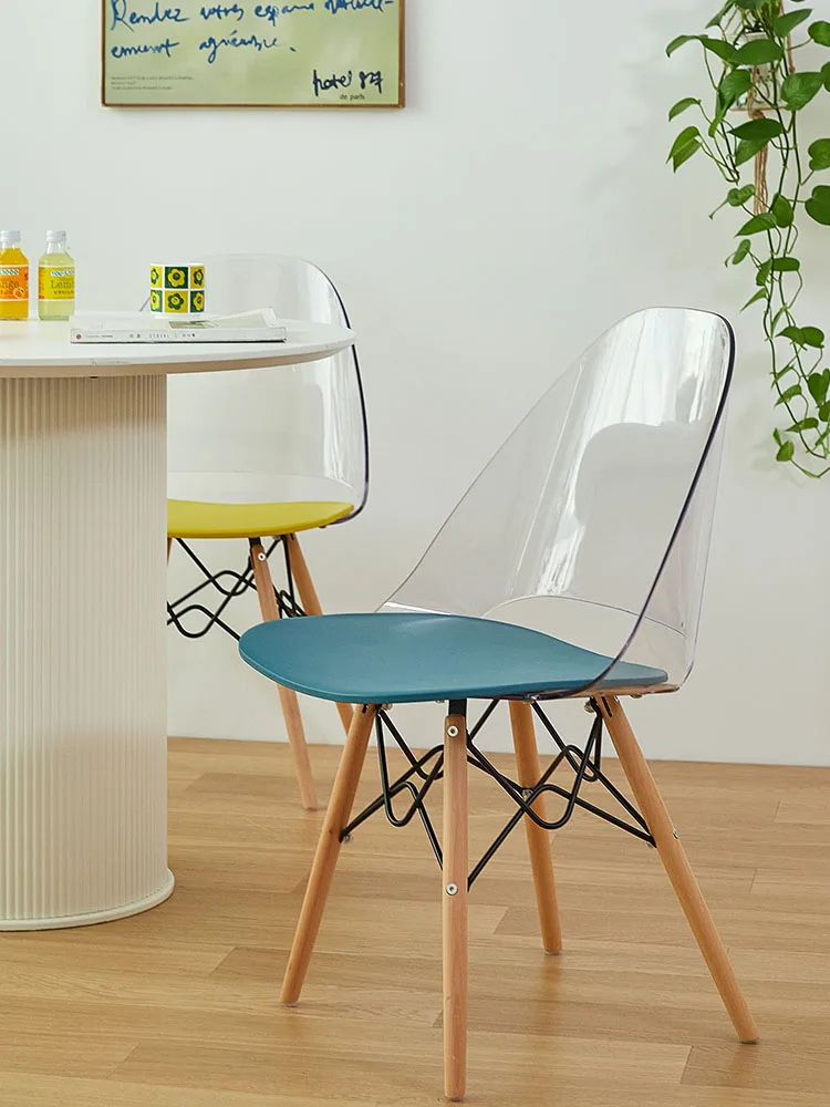 Nordic Transparent Dining Chairs,Home Living Room Desk,Stool,Design Backrest,Dining Table,Chair,Modern Acrylic Stools Furniture