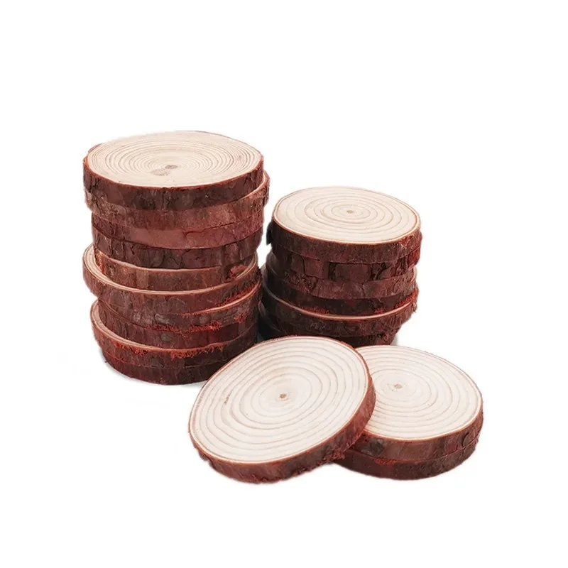 10 قطعة 6-7 سنتيمتر شرائح الخشب الجولات الطبيعية دوائر خشبية غير مكتملة عيد الميلاد الحلي للوقايات ، لوازم الحرف #2