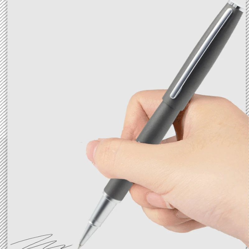 Business Black Matte Signature Pen Metall-Kugelschreiber Gelstift Geschenkstift Keine Tintenfreilegung Glätter und langlebiger – Detail 5