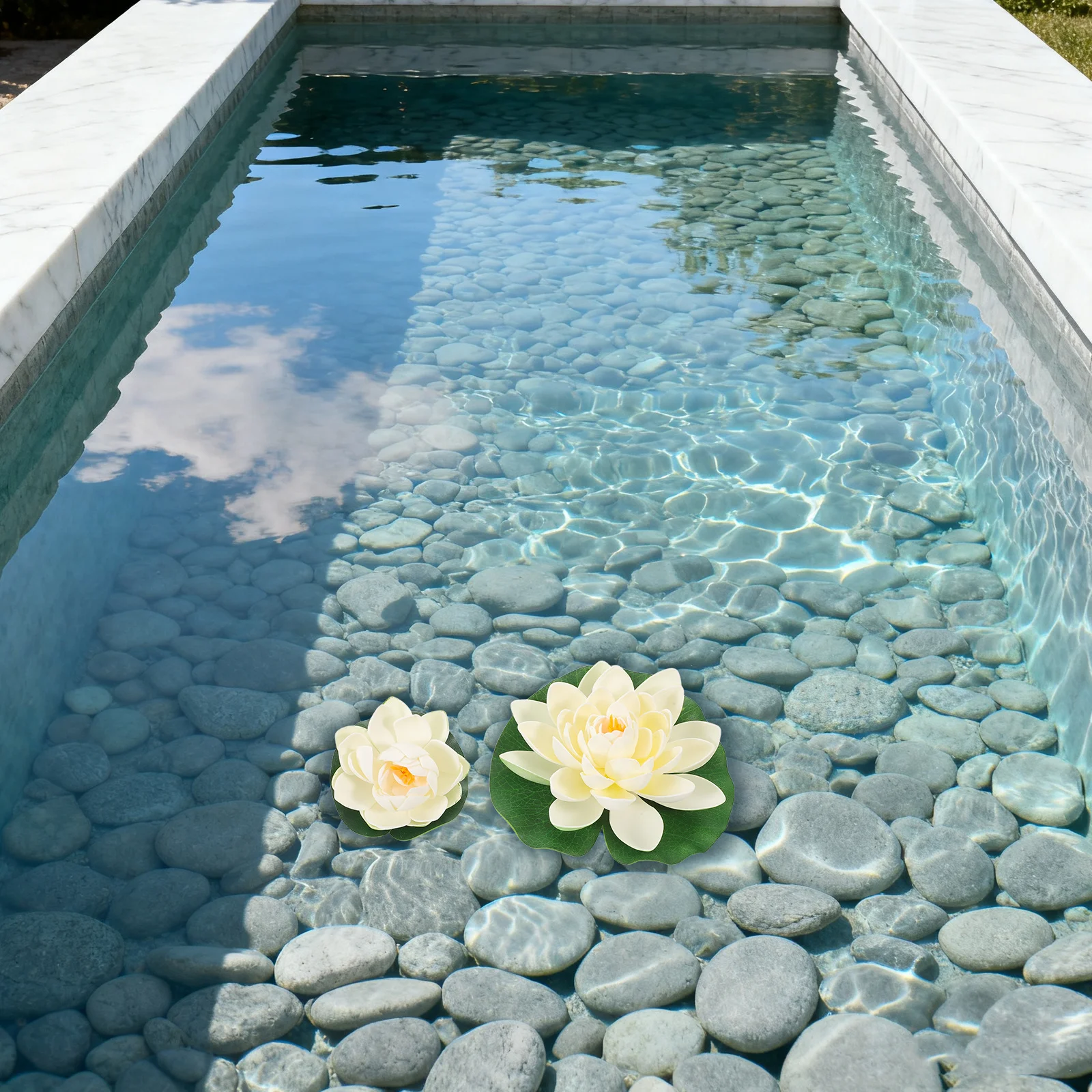 6Pcs Künstliche Lotus Blume Realistische Schaum Schwimm Seerose Pad Teich Ornament Garten Pool Dekor Aquarium Aquarium