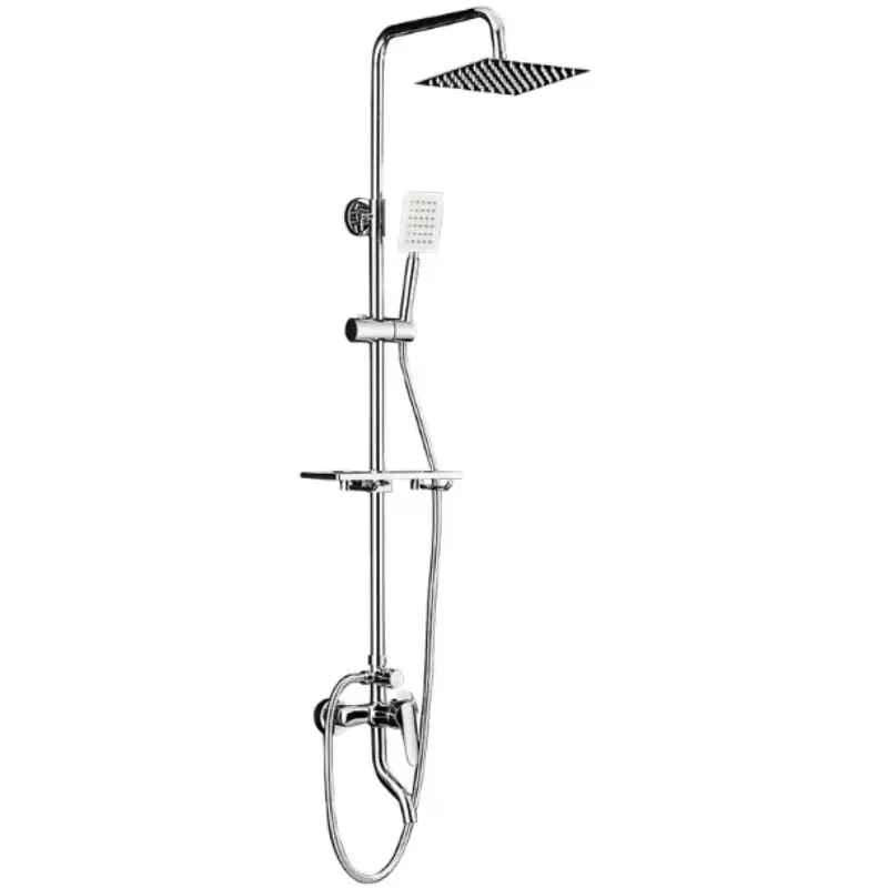 Chrome-Plated Electric Rain Shower Set Wall-Mounted Stainless Steel Brass Shower Head Jet & Soft Spray Pattern-Factory Price