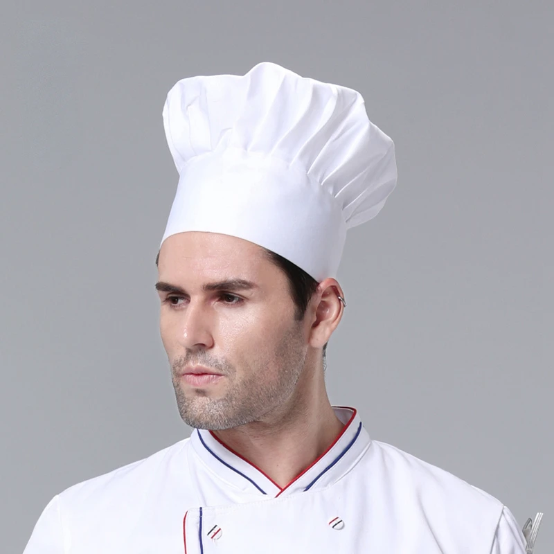 ปรับ Unisex Chef หมวกครัว Baker หมวกยืดหยุ่นการจัดเลี้ยงการทำอาหารหมวกทำงานหมวก