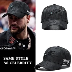 Hard Top Camouflage Embroidered Hat Men's Eagle Baseball Cap Fashion Street Fashion Brand Men's Peaked Cap