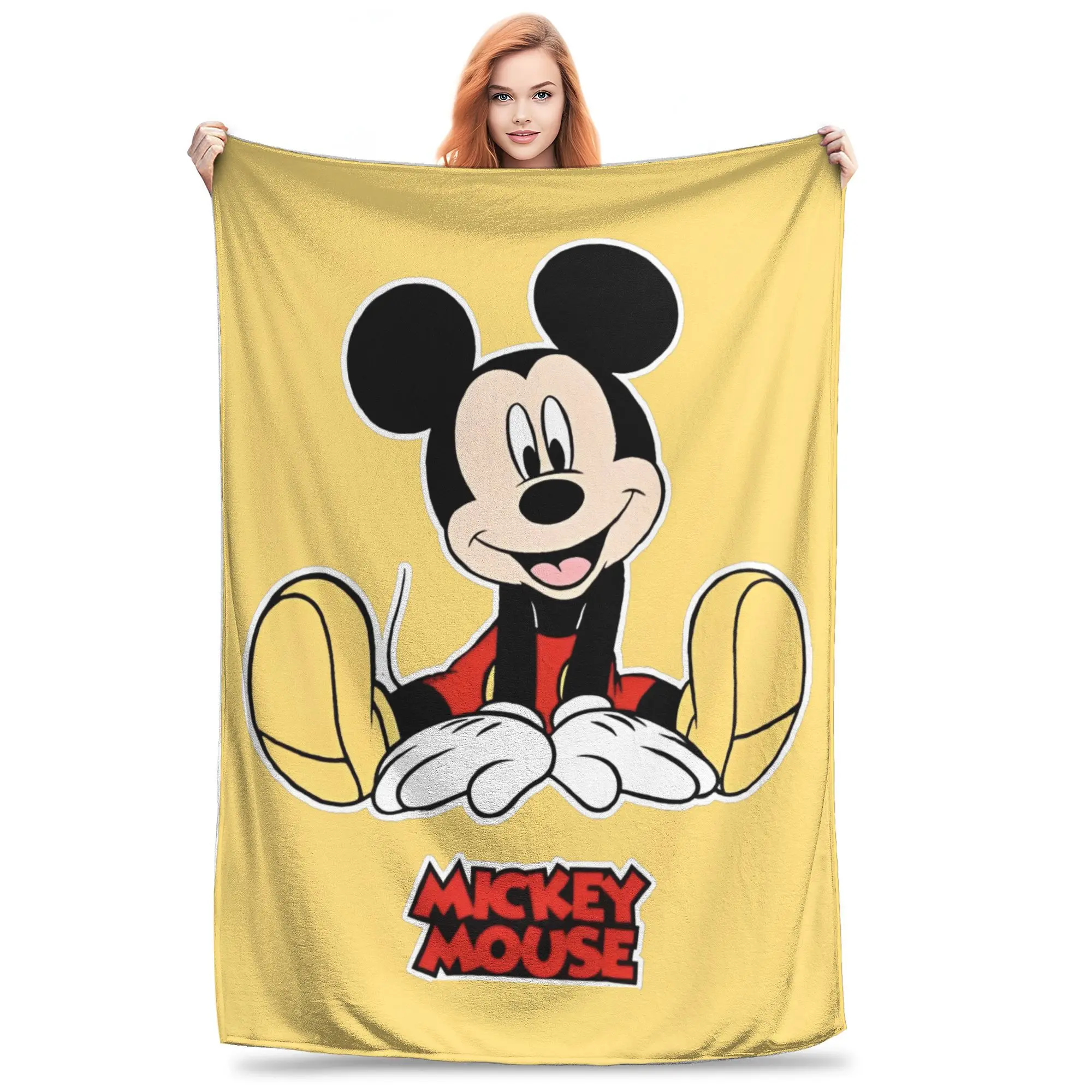 disney mickey mouse koc flanelowy przytulny miękki koc do rzucania na pościel narzuty