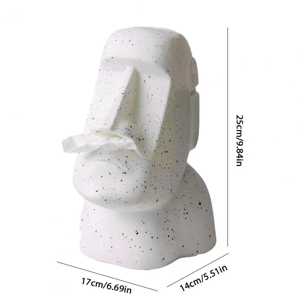 25cm Moai Statue Tissue Holder Easter Island Statue Tissue Box Cover 3-in-1 Eyeglass Holder Headphone Stand Holder For Home