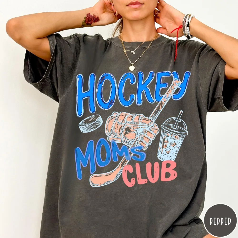 Hockey Moms Club T-Shirt, Hockey Doodle Soccer Tee, Trendy Women's Hockey Shirt, Sports Mom Shirt, Game Day Tee Emo Aesthetic