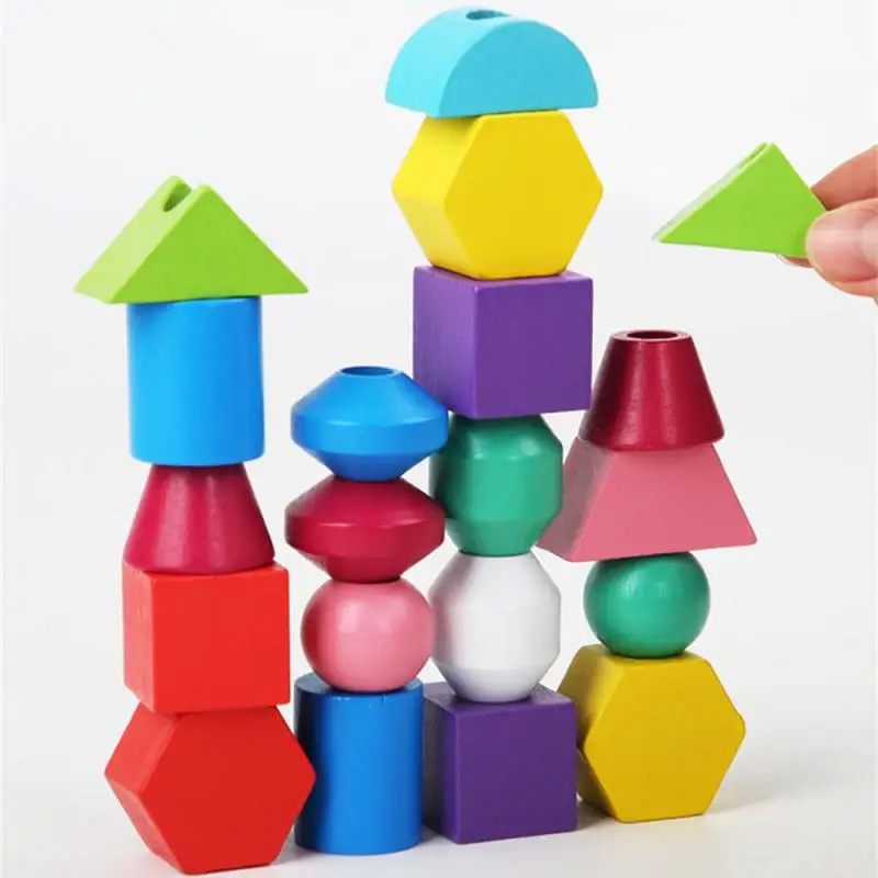 

Color Game Montessori Wooden Toy Shape Matching Cognitive Early Childhood Education Building Blocks Stacking Toy Puzzle