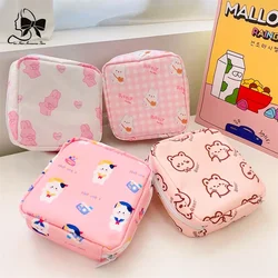 Nuove ragazze carine Kawaii trucco cosmetico tampone orso tovagliolo sacchetto portamonete assorbenti igienici borsa Mini cavi dati pochette