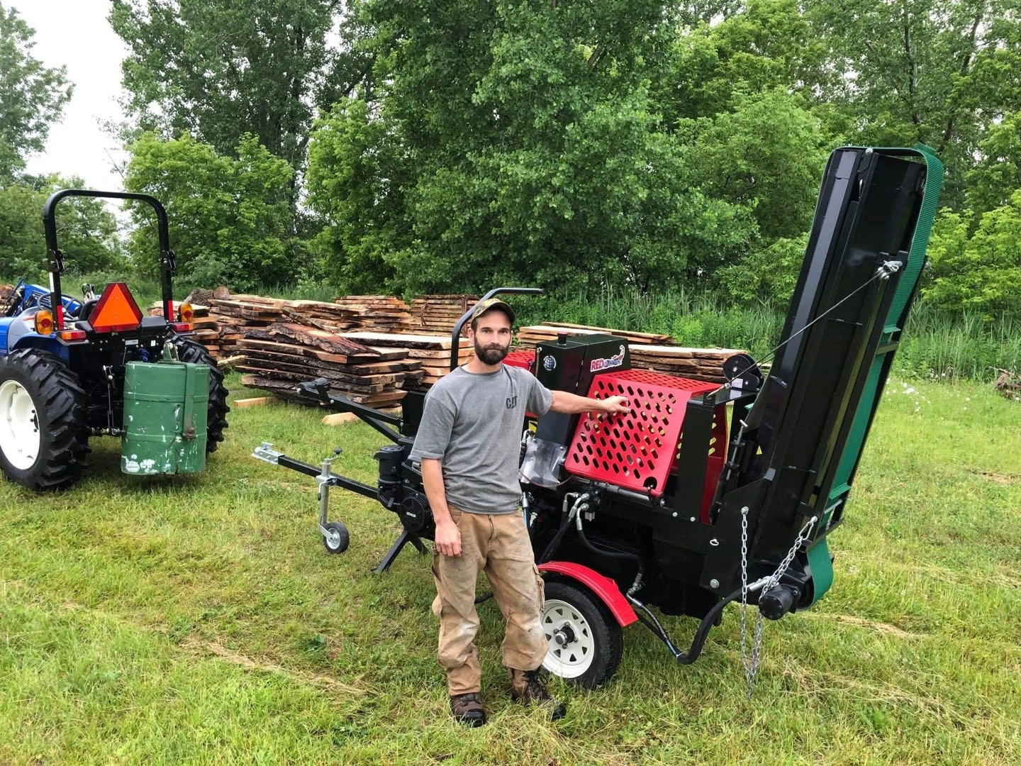 

New Arrival 20ton Automatic Gasoline Firewood Processor Log Splitter Wood Cutter Fast Speed Kinetic Wood Processor