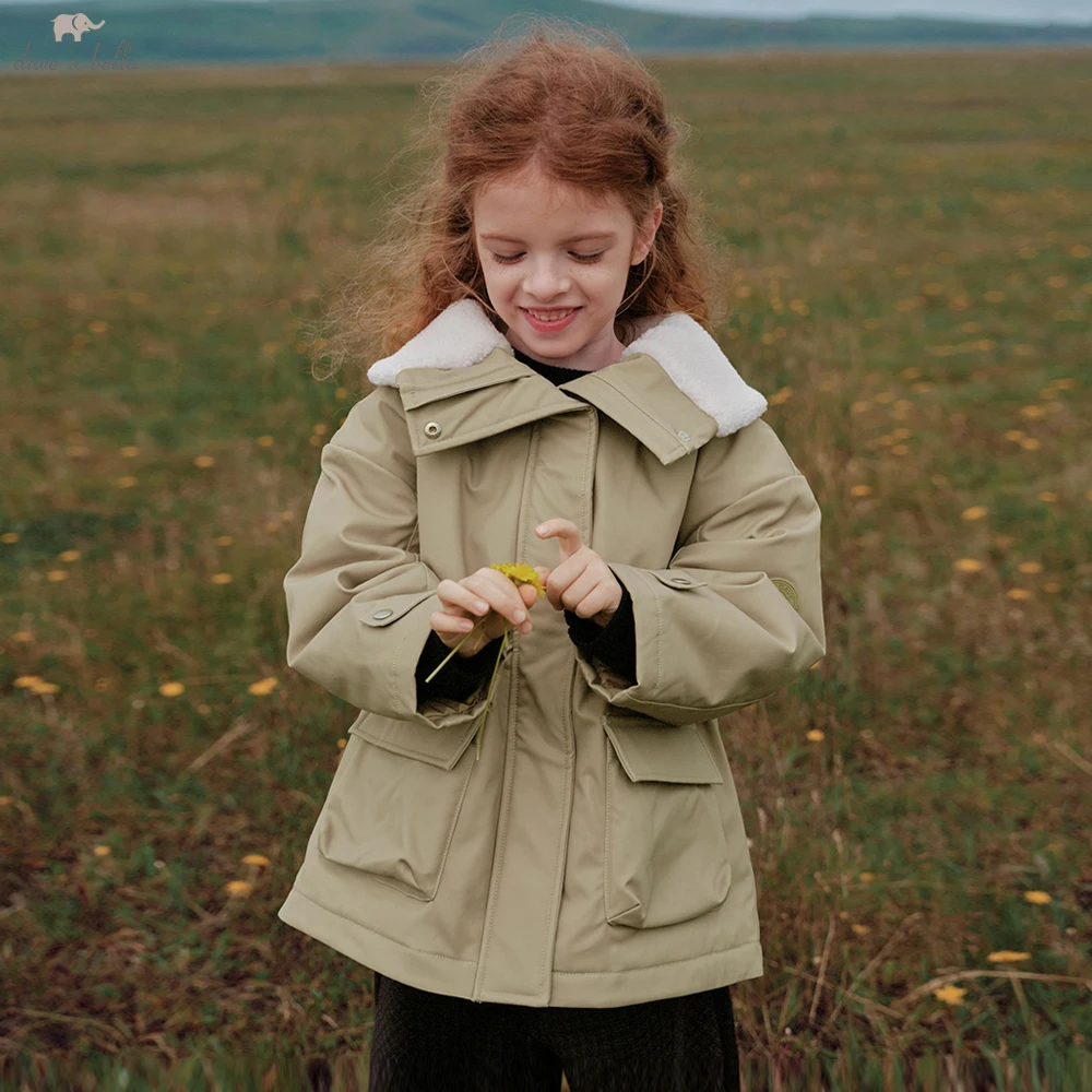 Dave Bella Girls Winter Warm Cargo Cotton-padded Jacket Aged 6-12 Years Children Thicken Coats Outwear Clothes DK4264912