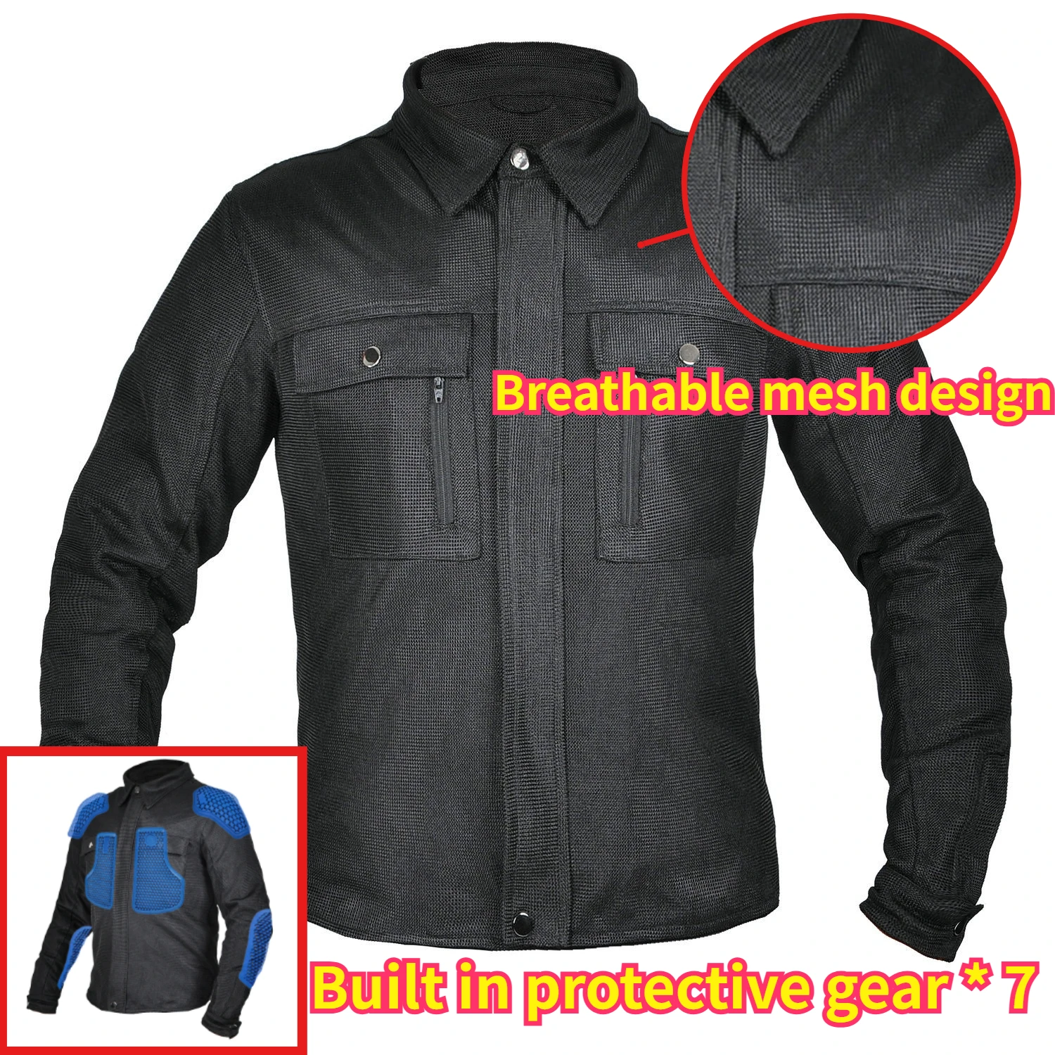 

New Motorcycle Riding Jacket Summer Mesh Breathable Casual Motorbike Riding Jacket Anti Fall Protective Gear