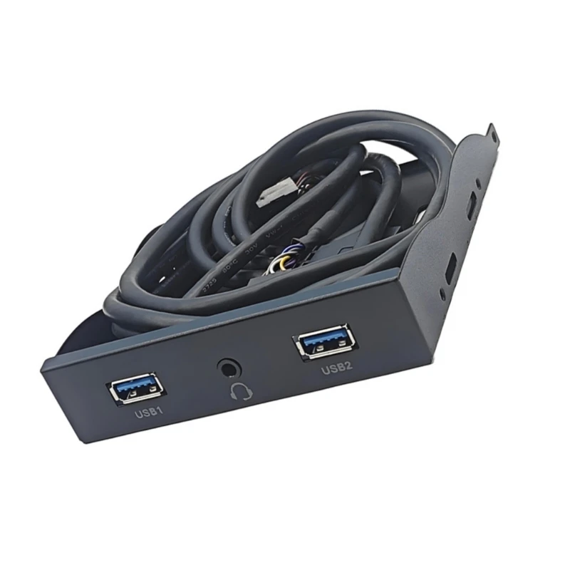 Headphone 3.5 "USB3.2 GEN1 3.5Mm Panel Depan Casing Komputer Motherboard Ekspansi Optik 19in